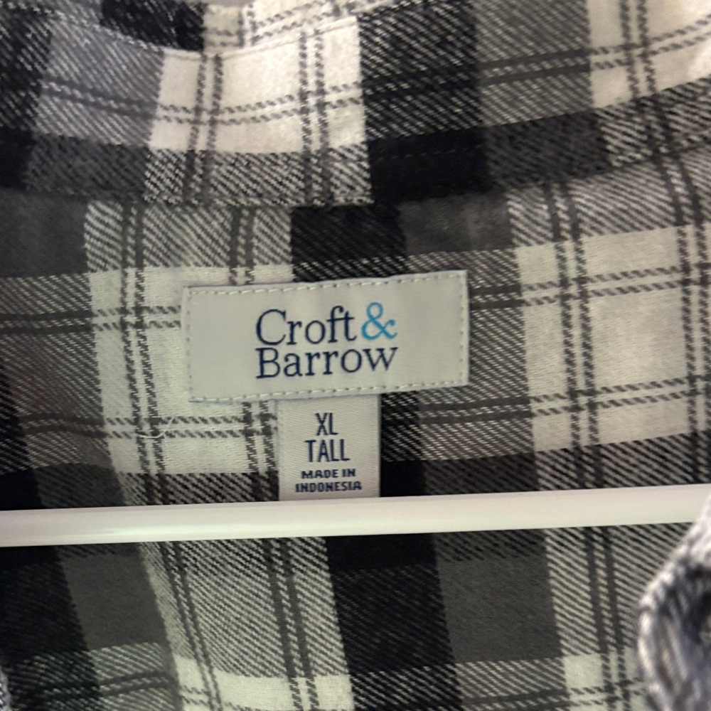 Croft & Barrow Black and White Checkered Shirt